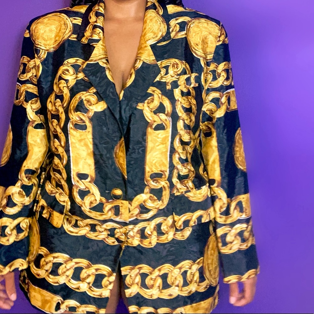 Vintage chain print blazer